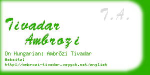tivadar ambrozi business card