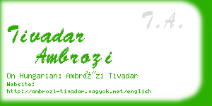 tivadar ambrozi business card